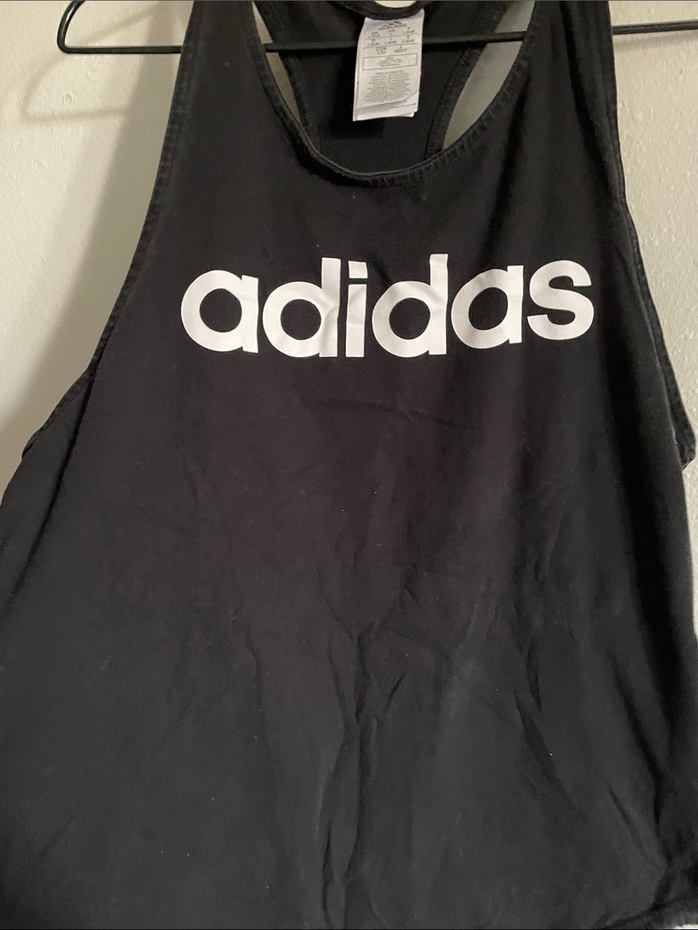 Adidas Black Tank Top with White Logo